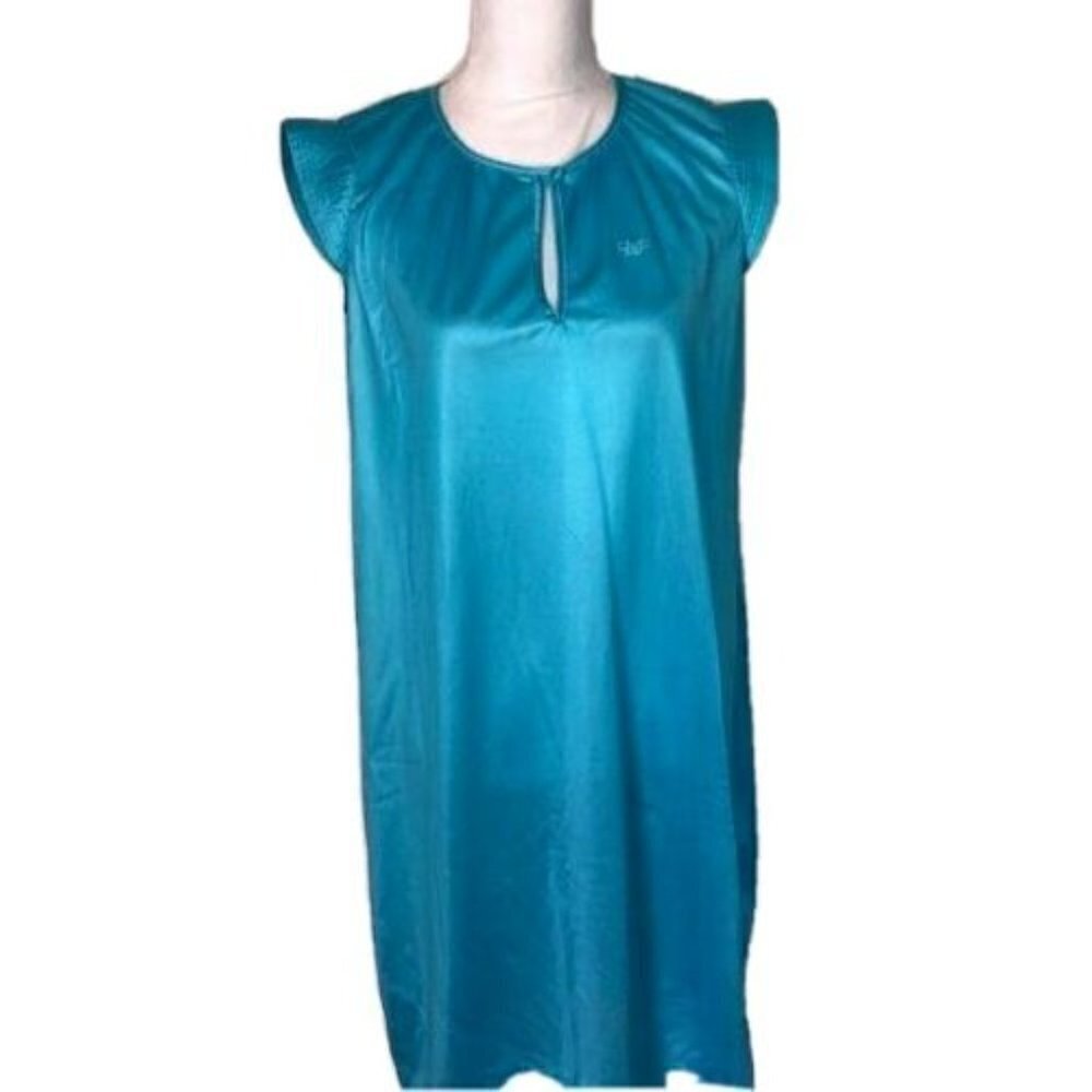 Diane Von Furstenberg DVF Vintage Robe Nightie Set Small S Womens Nylon Blue - Picture 2 of 13